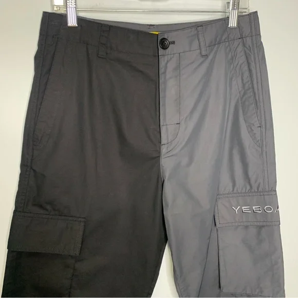 COS + YEBOAH Men’s Black Gray Two Tone Cargo Pants Size 28R NWOT!